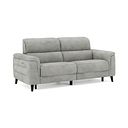 Cassius 3 Seater Power Recliner Sofa with Adjustable Power Headrests and Speakers in Dexter Stone Fabric