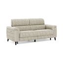 Cassius 3 Seater Power Recliner Sofa with Adjustable Power Headrests and Speakers in Marble Cream Fabric