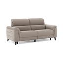 Cassius 3 Seater Power Recliner Sofa with Adjustable Power Headrests in Bella Latte Fabric
