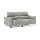 Cassius 3 Seater Power Recliner Sofa with Adjustable Power Headrests in Dexter Stone Fabric