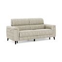 Cassius 3 Seater Power Recliner Sofa with Adjustable Power Headrests in Marble Cream Fabric