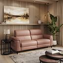 Cassius 3 Seater Power Recliner Sofa with Adjustable Power Headrests in Mocha Mousse Leather