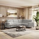 Cassius Left hand Corner Electric Recliner Sofa in Bella Lead Grey Fabric