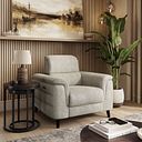Cassius Power Recliner Armchair in Marble Cream Fabric
