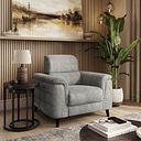 Cassius Power Recliner Armchair in Marble Mink Fabric