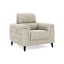 Cassius Power Recliner Armchair with Adjustable Power Headrest and Speakers in Marble Cream Fabric