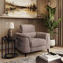 Cassius Power Recliner Armchair with Adjustable Power Headrest in Dexter Nutmeg Fabric