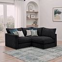 Malvern 3 Seat Left Hand Modular Corner Sofa in Charcoal fabric - Group 6