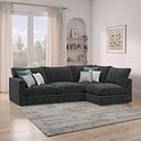 Malvern 4 Seat Left Hand Modular Corner Sofa in Charcoal fabric - Group 4