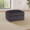 Nebraska Corner Chaise Large Storage Footstool in Charcoal fabric