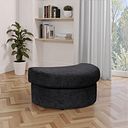 Malvern Half Moon Footstool in Charcoal fabric