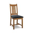 Classic Rustic Oak Chair with Verona Charcoal Fabric Seat