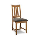Classic Rustic Oak Chair with Verona Chocolate Fabric Seat
