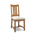Classic Rustic Oak Chair with Verona Cream Fabric Seat