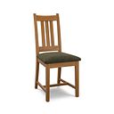 Classic Rustic Oak Chair with Verona Green Fabric Seat