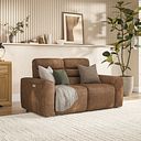 Cohen 2 Seater Electric Recliner in Ranch Brown Fabric