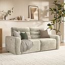 Cohen 3 Seater Electric Recliner in Plush Beige Fabric