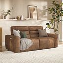 Cohen 3 Seater Electric Recliner in Ranch Brown Fabric