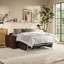 Cohen 3 Seater Sofa Bed in Ranch Dark Brown Fabric