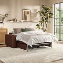 Cohen 3 Seater Sofa Bed in Virgo Chestnut Leather