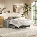 Cohen 3 Seater Sofa Bed in Virgo Platinum Leather