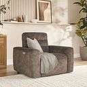 Cohen Electric Recliner Armchair in Dapple Chocolate Fabric