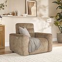 Cohen Electric Recliner Armchair in Dapple Taupe Fabric