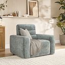 Cohen Electric Recliner Armchair in Plush Silver Fabric