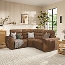 Cohen Group 1 Electric Recliner in Ranch Brown Fabric