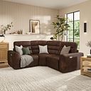 Cohen Group 1 Electric Recliner in Ranch Dark Brown Fabric