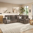 Cohen Group 2 Electric Recliner - Left Hand in  Dapple Chocolate Fabric