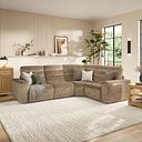 Cohen Group 2 Electric Recliner - Left Hand in Dapple Taupe Fabric