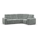 Cohen Group 2 Electric Recliner - Left Hand in Plush Silver Fabric