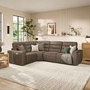 Cohen Group 2 Electric Recliner - Right Hand in Miller Earth Brown Fabric