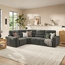 Cohen Group 2 Electric Recliner - Right Hand in Plush Charcoal Fabric