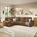 Cohen Group 2 Electric Recliner - Right Hand in Ranch Brown Fabric