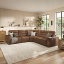 Cohen Group 3 Electric Recliner in Ranch Brown Fabric