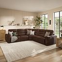 Cohen Group 3 Electric Recliner in Ranch Dark Brown Fabric