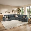 Cohen Group 3 Electric Recliner with 1 Console in Dapple Grey Fabric