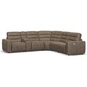 Cohen Group 3 Electric Recliner with 1 Console in Miller Earth Brown Fabric