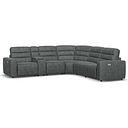 Cohen Group 3 Electric Recliner with 1 Console in Miller Grey Fabric