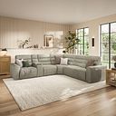 Cohen Group 3 Electric Recliner with 1 Console in Miller Taupe Fabric