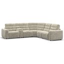 Cohen Group 3 Electric Recliner with 1 Console in Plush Beige Fabric