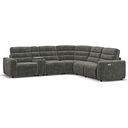 Cohen Group 3 Electric Recliner with 1 Console in Plush Charcoal Fabric