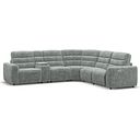 Cohen Group 3 Electric Recliner with 1 Console in Plush Silver Fabric