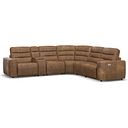 Cohen Group 3 Electric Recliner with 1 Console in Ranch Brown Fabric
