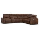 Cohen Group 3 Electric Recliner with 1 Console in Ranch Dark Brown Fabric