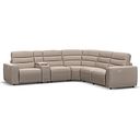 Cohen Group 3 Electric Recliner with 1 Console in Virgo Buff Leather