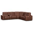 Cohen Group 3 Electric Recliner with 1 Console in Virgo Chestnut Leather