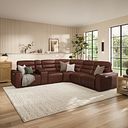 Cohen Group 3 Electric Recliner with 1 Console in Virgo Chestnut Leather